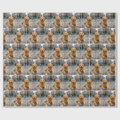 跳ね上げパッドで冷却するゴールデンレトリバー ラッピングペーパー (フラット)