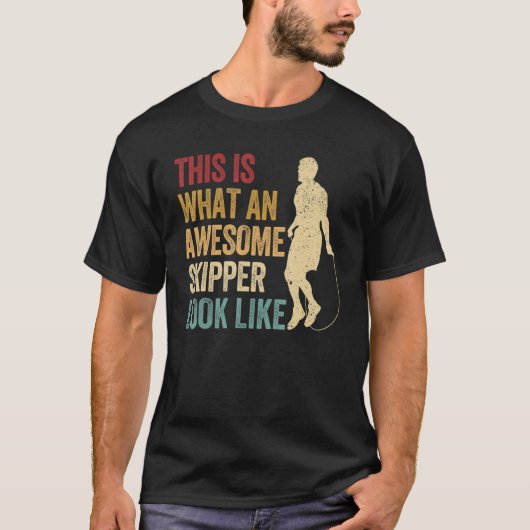 跳ね上げ縄跳び縄跳び素晴らし船長 Tシャツ (正面)