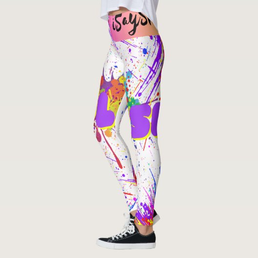 跳ね絵を描る レギンス (左)