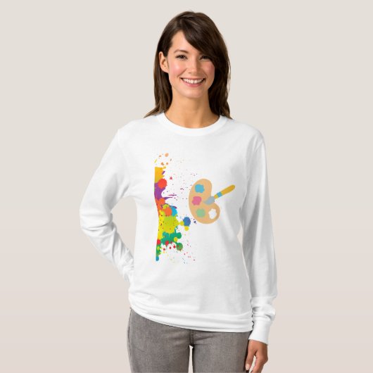 跳ね絵を描る Tシャツ (正面フル)