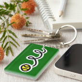 跳ね返るテニスボールを持つテニスのキーチェーン キーホルダー (正面右)