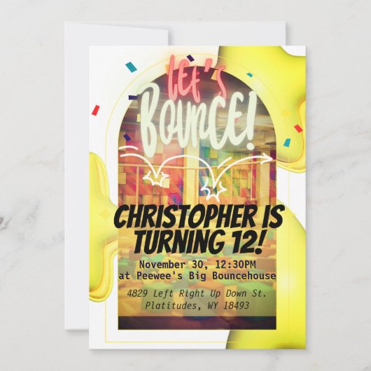 跳ね返ろう！Bday招待状 招待状 (正面)