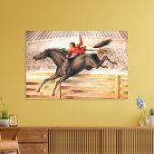 跳ね馬に乗るサーカスの演奏者 キャンバスプリント (インサイチュ (リビング))