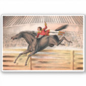 跳ね馬に乗るサーカスの演奏者 シール (正面)