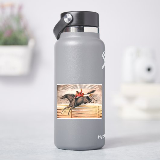 跳ね馬に乗るサーカスの演奏者 シール (HydroFlask)