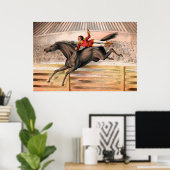 跳ね馬に乗るサーカスの演奏者 ポスター (ホームオフィス)