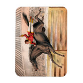 跳ね馬に乗るサーカスの演奏者 マグネット (縦)