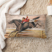 跳ね馬に乗るサーカスの演奏者 ランバークッション (ブランケット)