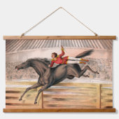 跳ね馬に乗るサーカスの演奏者 吊り下げ型タペストリー (正面)