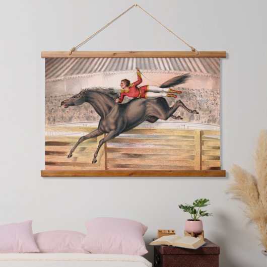 跳ね馬に乗るサーカスの演奏者 吊り下げ型タペストリー (寝室)