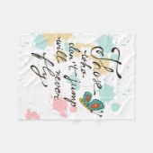 跳ばない人は決して飛びません フリースブランケット (正面(横))