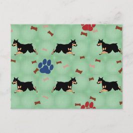 跳び上がるドベルマン ポストカード