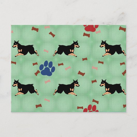 跳び上がるドベルマン ポストカード (正面)