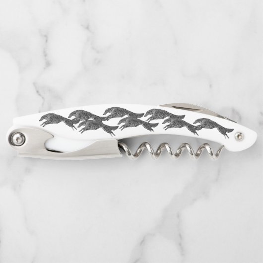 跳び上がるボルゾイ·コルクスクリュー ソムリエナイフ (正面)