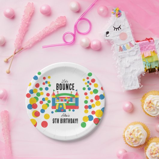 跳び上がる弾力の城キッズバウンスバースデーパーティー ペーパープレート (パーティー)
