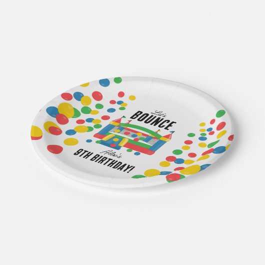 跳び上がる弾力の城キッズバウンスバースデーパーティー ペーパープレート (アングル)