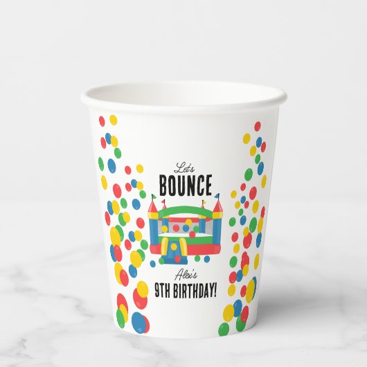跳び上がる弾力の城キッズバウンスバースデーパーティー 紙コップ (裏面)