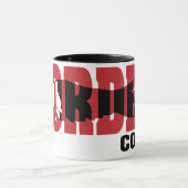 跳ぶボーダーコリーのシルエット マグカップ (中央)