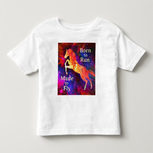 跳躍する馬の絵 トドラーTシャツ (正面)