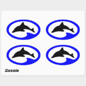 跳躍のイルカのヴィンテージのダイバーのステッカー 楕円形シール (シート)