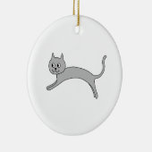 跳躍の灰色猫 セラミックオーナメント (右)