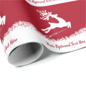 跳躍トナカイカスタム文字包み紙 ラッピングペーパー (ロールコーナー)