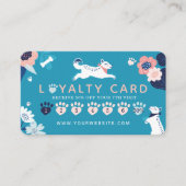 跳躍ドッグフローラペットケア&グルーミングブルーロイヤリティ 名刺 (正面)