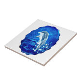 跳躍ドルフィンアートブルー タイル (側面)