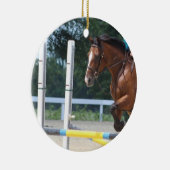 跳躍ベイ馬の置物 セラミックオーナメント (右)