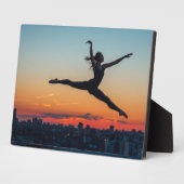 跳躍中のバレリーナ フォトプラーク (側面)
