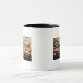 跳躍牛の石の絵画 マグカップ (中央)