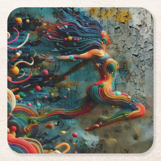 跳躍 スクエアペーパーコースター (正面)