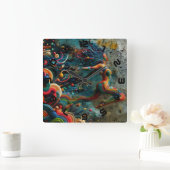 跳躍 スクエア壁時計 (ホーム)