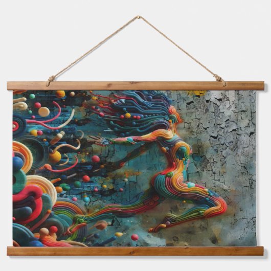 跳躍 吊り下げ型タペストリー (正面)