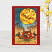 踊っている魔法使い-ハロウィンカード カード (黄色い花)