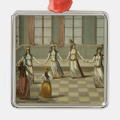 踊って下さいギリシャの女性と流行である メタルオーナメント (正面)