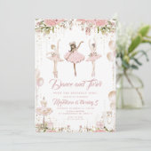 踊って回って バレリーナ ブッシュピンク 誕生日 招待状 (スタンド正面)