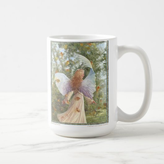 "踊って"白い陶磁器のコーヒー・マグを残します コーヒーマグカップ (右)