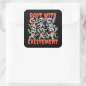 踊りおもしろいのミイラが興奮に包まれる スクエアシール (バッグ)