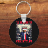 踊りおもしろいのユーモアのあるトランプ私はChriの家に行く キーホルダー (正面)
