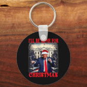 踊りおもしろいのユーモアのあるトランプ私はChriの家に行く キーホルダー (正面)