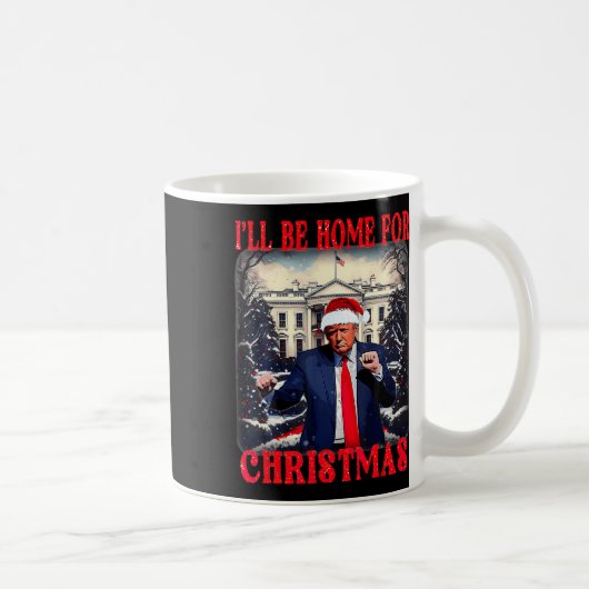 踊りおもしろいのユーモアのあるトランプ私はChriの家に行く コーヒーマグカップ (右)