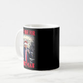 踊りおもしろいのユーモアのあるトランプ私はChriの家に行く コーヒーマグカップ (正面左)