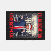 踊りおもしろいのユーモアのあるトランプ私はChriの家に行く フリースブランケット (正面(横))