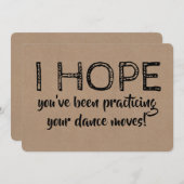 踊りおもしろいの生産者または花婿介添人提案 招待状 (正面/裏面)