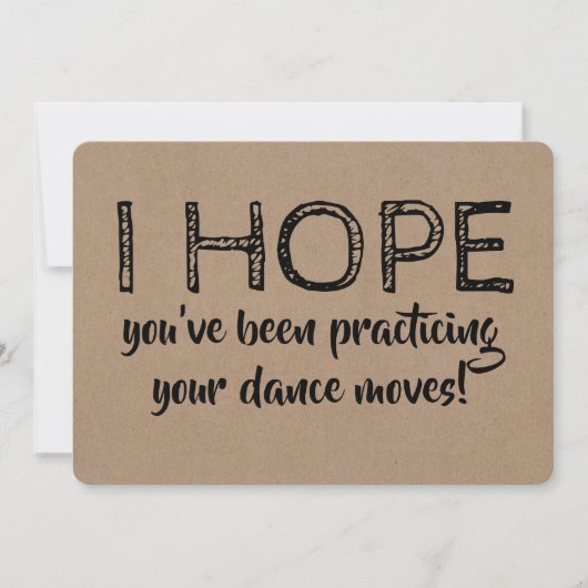 踊りおもしろいの生産者または花婿介添人提案 招待状 (正面)