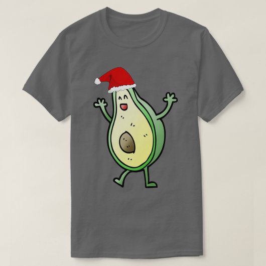踊りおもしろいクリスマスアボカド Tシャツ (デザイン正面)