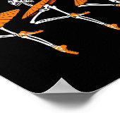 踊りおもしろいスケルトンバレリーナウィメンズガールズ ポスター (角)