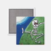 踊りおもしろいスケルトンムーン マグネット (正面/裏面)