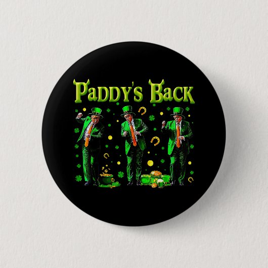 踊りおもしろいトランプSt patricks dayパディスバック 缶バッジ (正面)